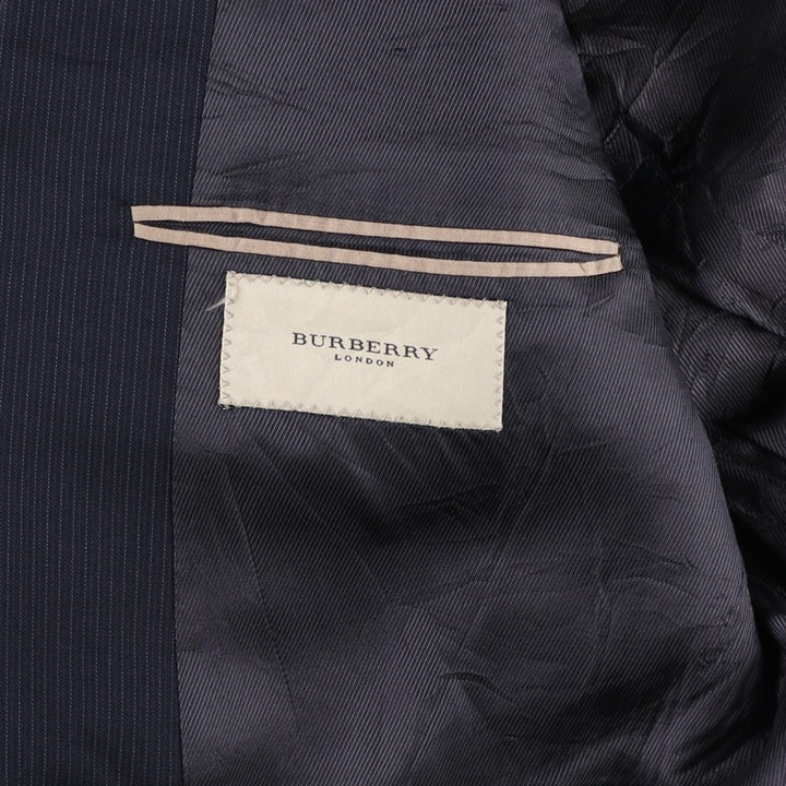 Burberry's BURBERRY LONDON Striped Wool Tailored Jacket, Made in USA, Men's Size XL wool navy blue type Vintage Second Hand