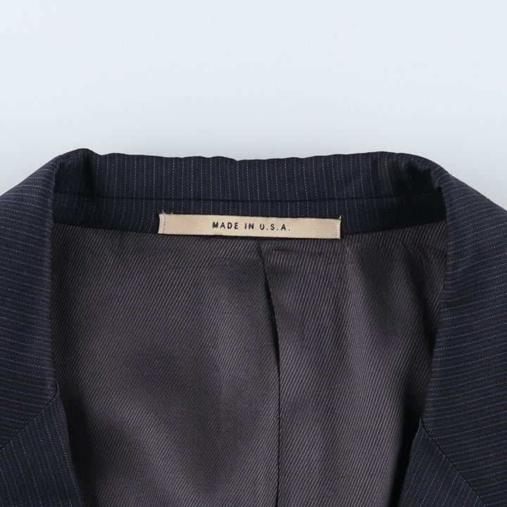 Burberry's BURBERRY LONDON Striped Wool Tailored Jacket, Made in USA, Men's Size XL wool navy blue type Vintage Second Hand