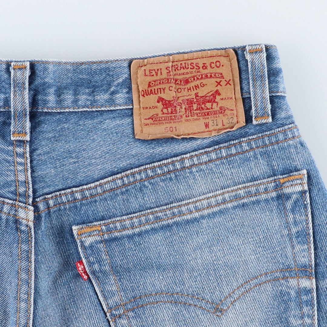 90'S Levi's 501-0115 Straight Denim Pants, Made in USA, Men's, W30, Vintage cotton blue type Vintage Second Hand