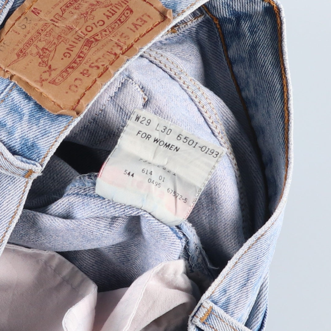 90'S Levi's 6501-0193 Straight Denim Pants Made in USA Women's L (w27) Vintage cotton blue type Vintage Second Hand