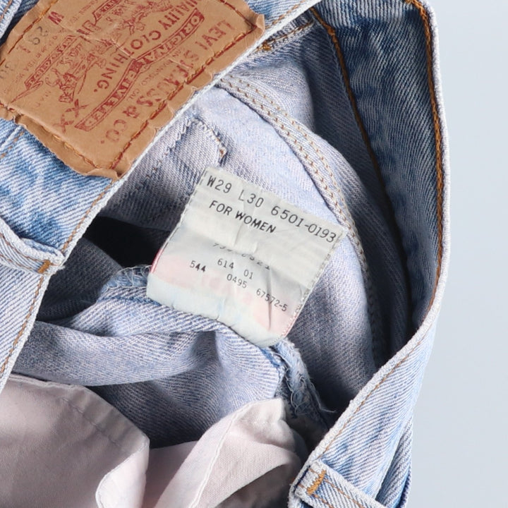 90'S Levi's 6501-0193 Straight Denim Pants Made in USA Women's L (w27) Vintage cotton blue type Vintage Second Hand