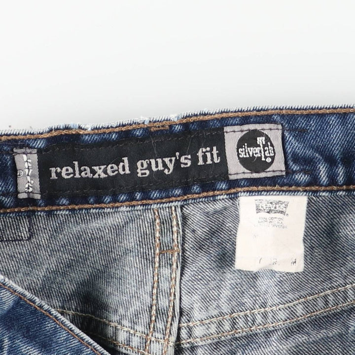 90'S Levi's Silver Tab Relaxed Guy's Fit Straight Denim Pants, Made in USA, Women's Size L (W29), Vintage cotton blue type Vintage Second Hand