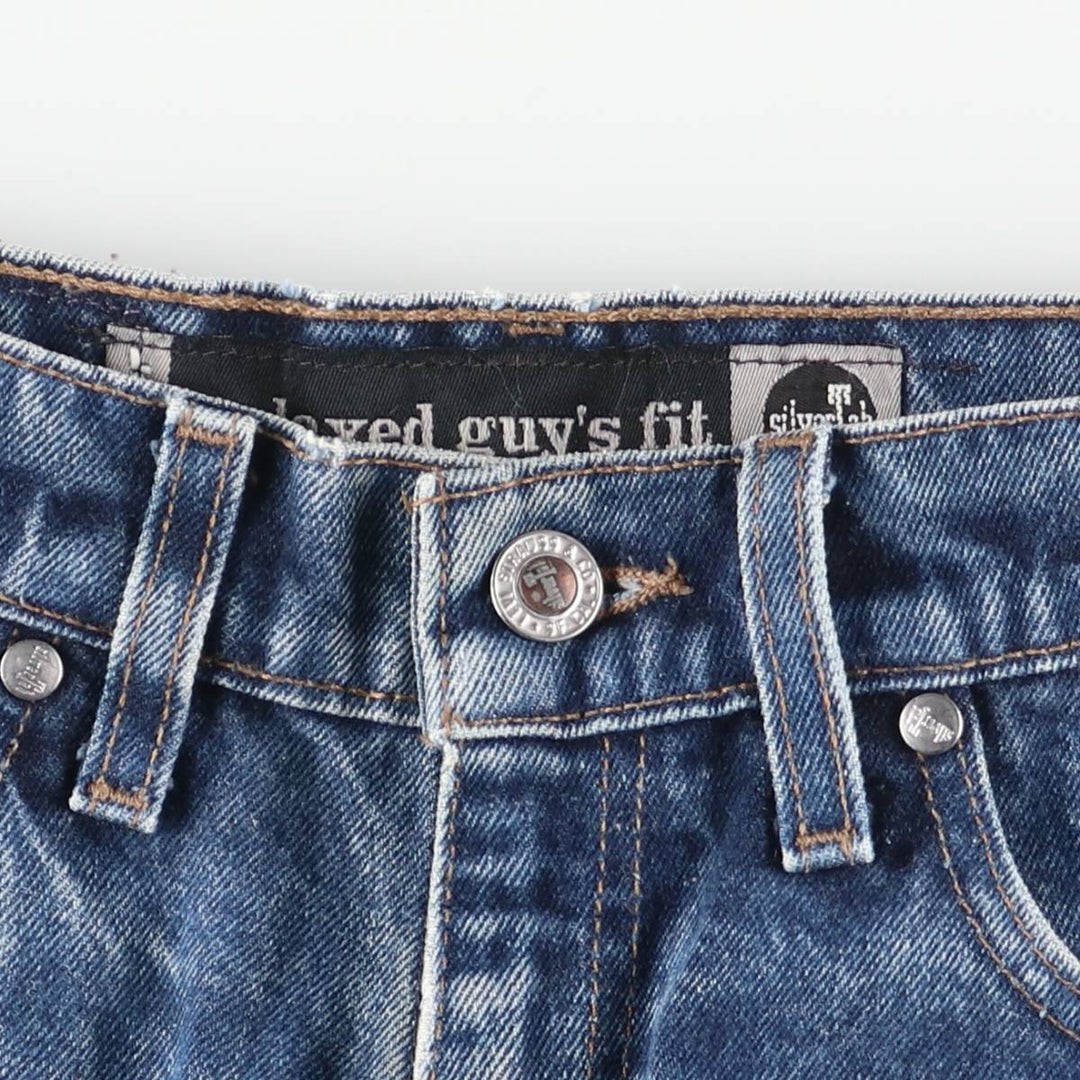 90'S Levi's Silver Tab Relaxed Guy's Fit Straight Denim Pants, Made in USA, Women's Size L (W29), Vintage cotton blue type Vintage Second Hand