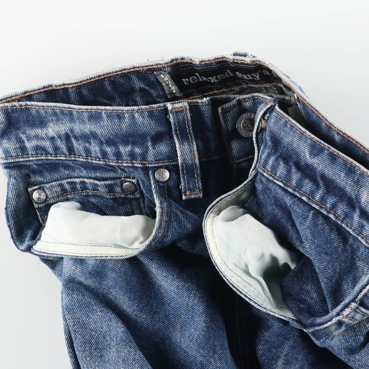 90'S Levi's Silver Tab Relaxed Guy's Fit Straight Denim Pants, Made in USA, Women's Size L (W29), Vintage cotton blue type Vintage Second Hand