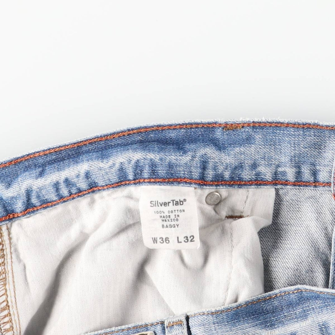 00'S Levi's SILVER TAB BAGGY tapered denim pants for men, size w37 cotton blue type Vintage Second Hand