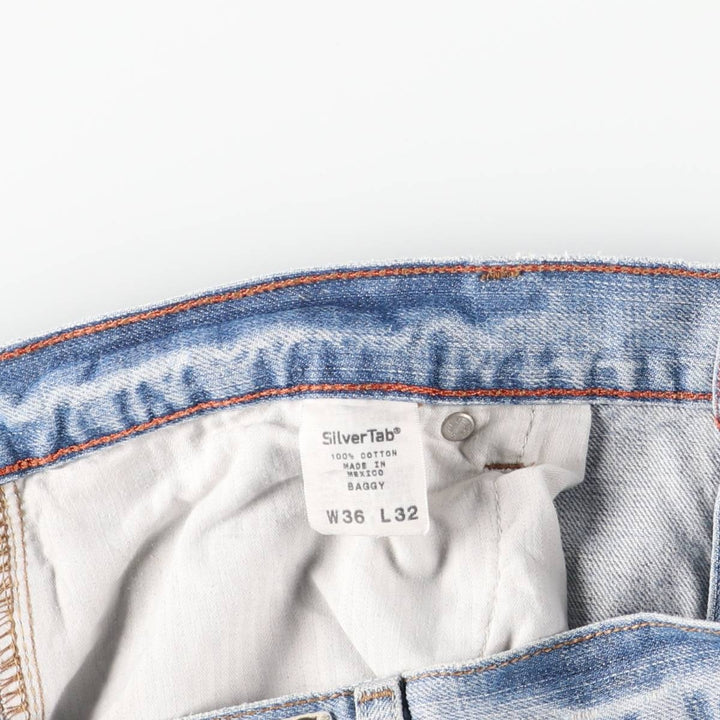00'S Levi's SILVER TAB BAGGY tapered denim pants for men, size w37 cotton blue type Vintage Second Hand
