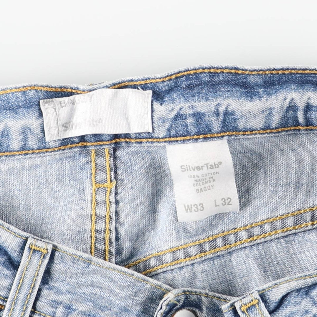 00'S Levi's SILVER TAB BAGGY tapered denim pants for men, size w34 cotton blue type Vintage Second Hand
