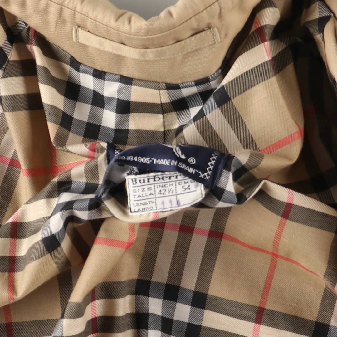 Burberry's Balmacaan Coat, Made in Spain, Men's Size Small polyester Beige type Vintage Second Hand