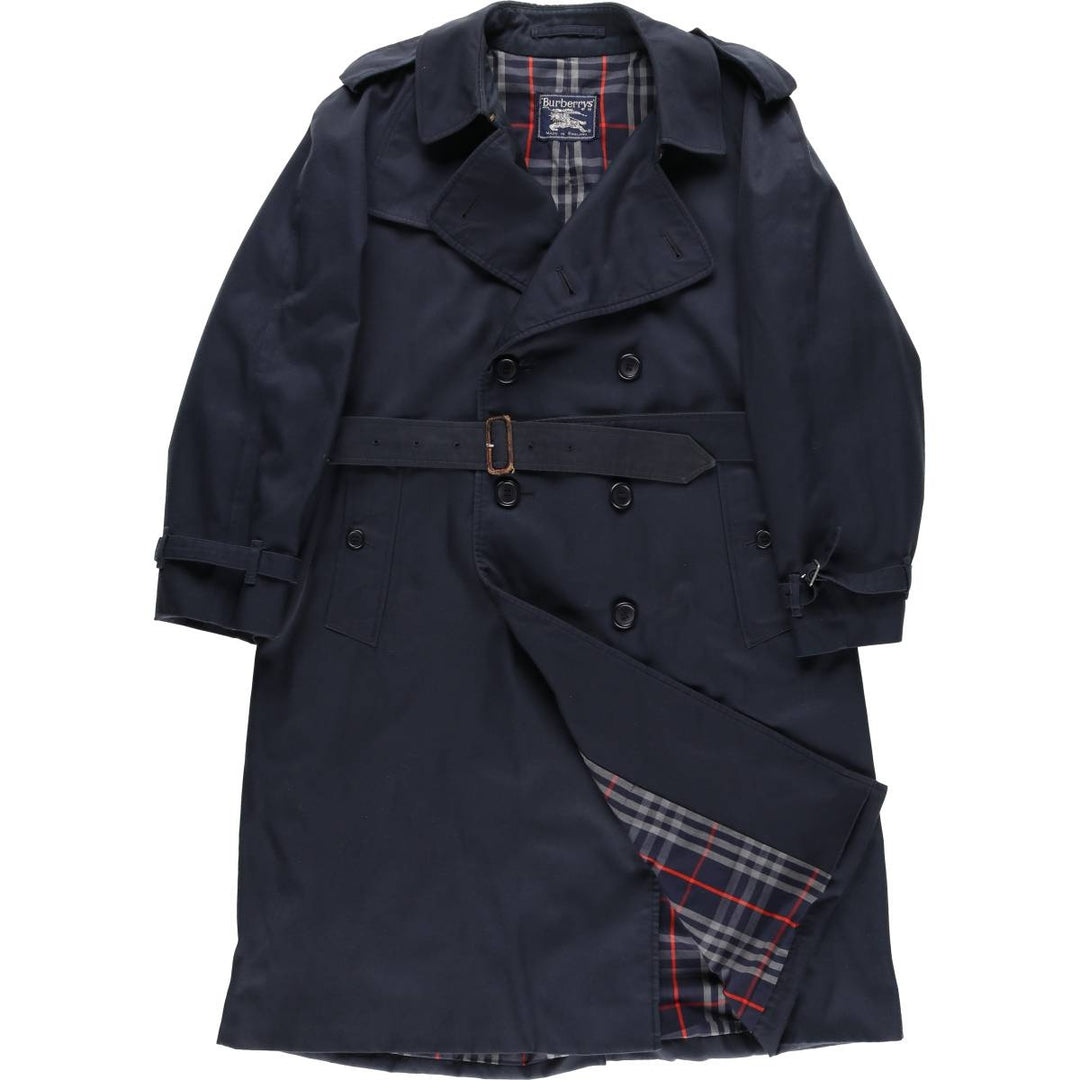 Burberry's LONDON trench coat, made in England, size L for men polyester navy blue type Vintage Second Hand