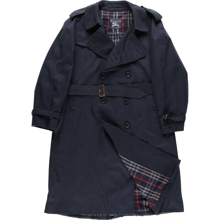 Burberry's LONDON trench coat, made in England, size L for men polyester navy blue type Vintage Second Hand
