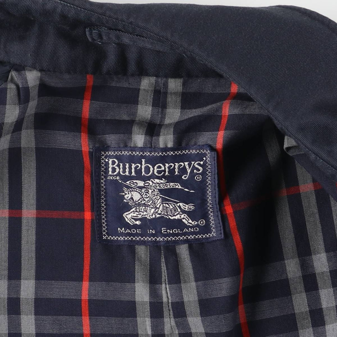 Burberry's LONDON trench coat, made in England, size L for men polyester navy blue type Vintage Second Hand