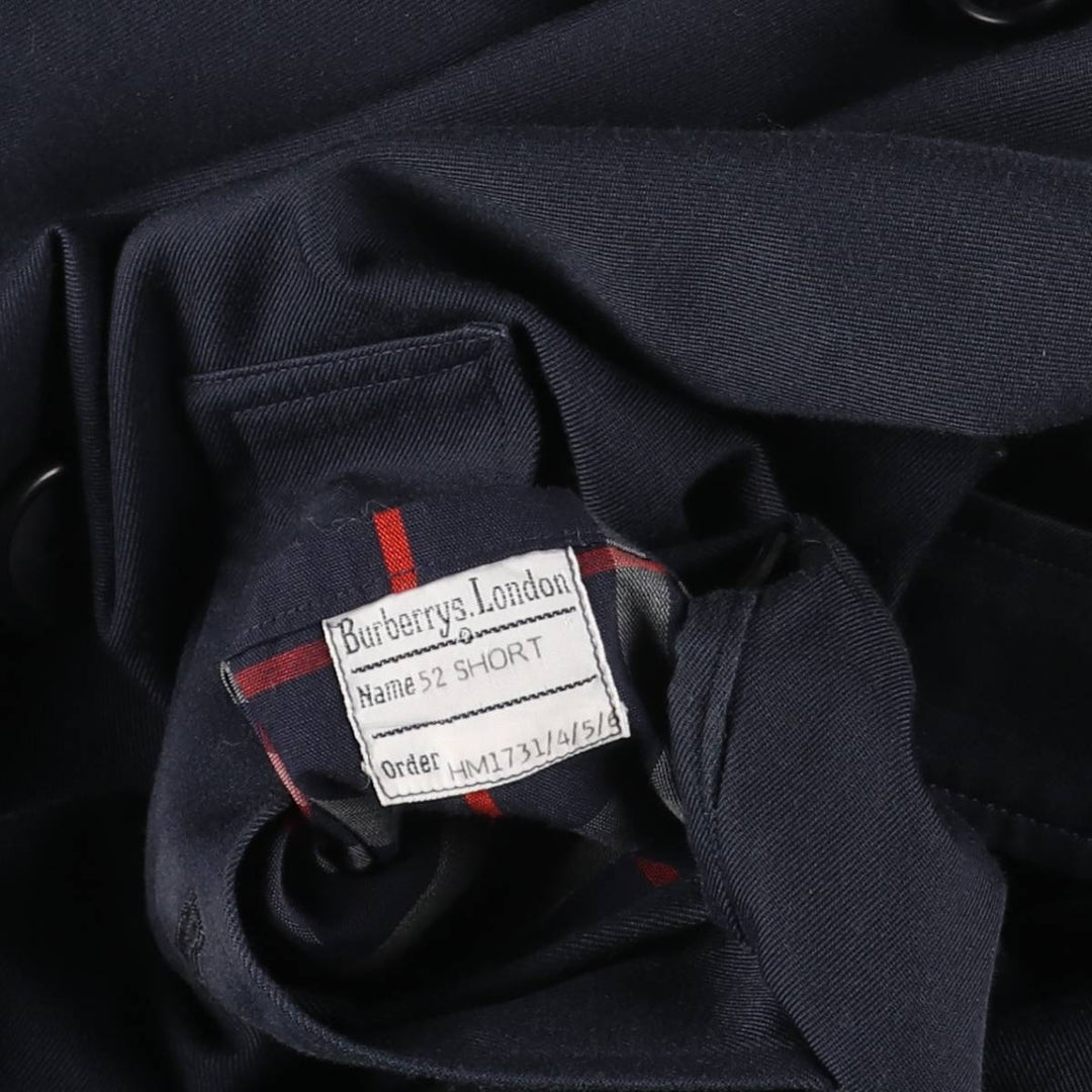 Burberry's LONDON trench coat, made in England, size L for men polyester navy blue type Vintage Second Hand