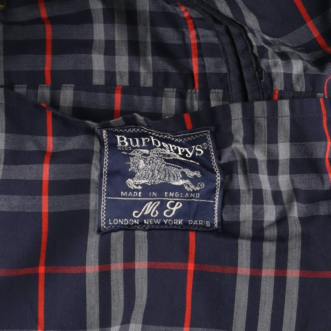 Burberry's LONDON trench coat, made in England, size L for men polyester navy blue type Vintage Second Hand