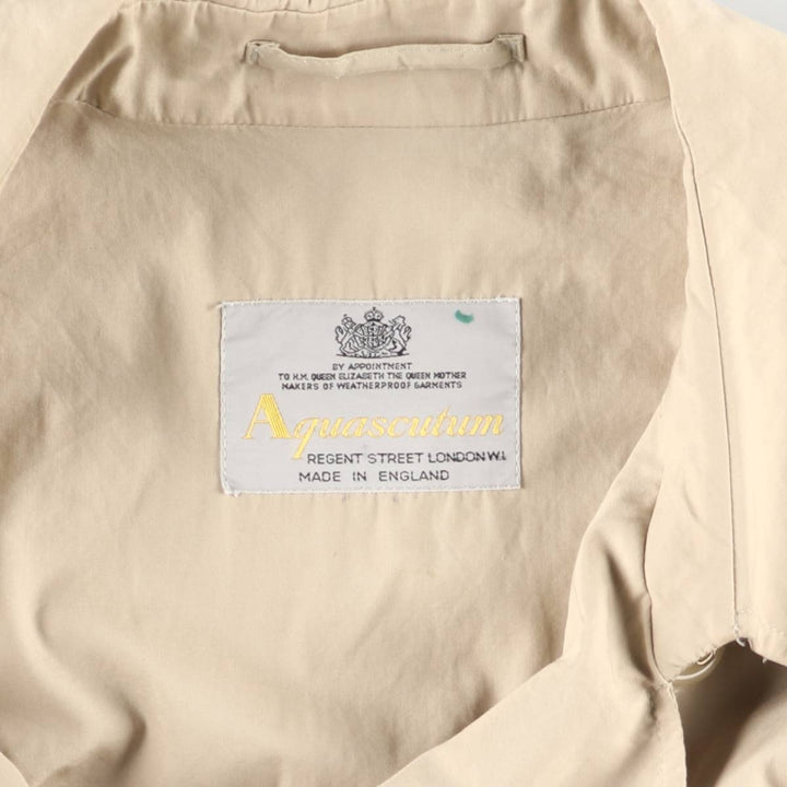 Aquascutum trench coat, made in England, men's size XL (approx.), vintage. cotton Beige type Vintage Second Hand