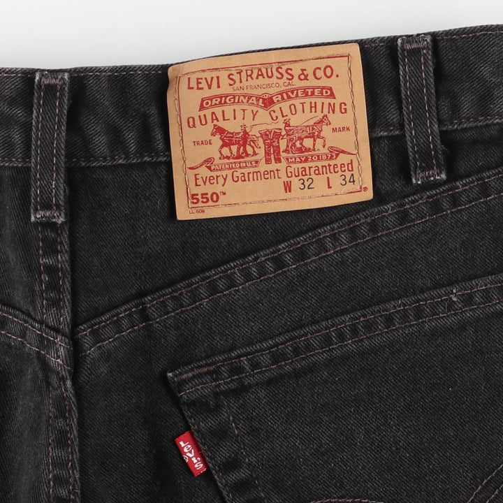 00'S Levi's 550 Relaxed Fit Black Denim Tapered Denim Pants Made in USA Men's W32 cotton black type Vintage Second Hand
