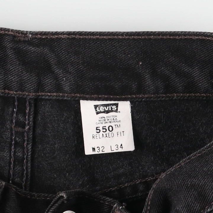 00'S Levi's 550 Relaxed Fit Black Denim Tapered Denim Pants Made in USA Men's W32 cotton black type Vintage Second Hand