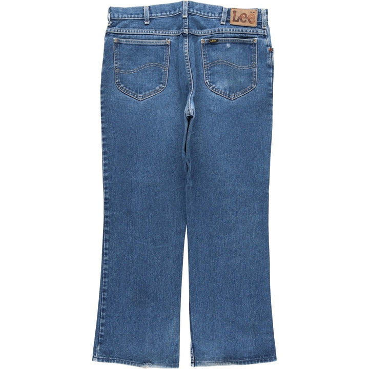 1980'S Lee Bootcut Denim Pants, Made in USA, Men's Size W34 (approx.), Vintage cotton blue type Vintage Second Hand