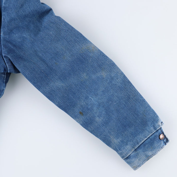 Vintage 70s-80'S Wrangler WRANGE COAT, denim boa lunch coat, made in the USA, men's size L unclear blue type Vintage Second Hand