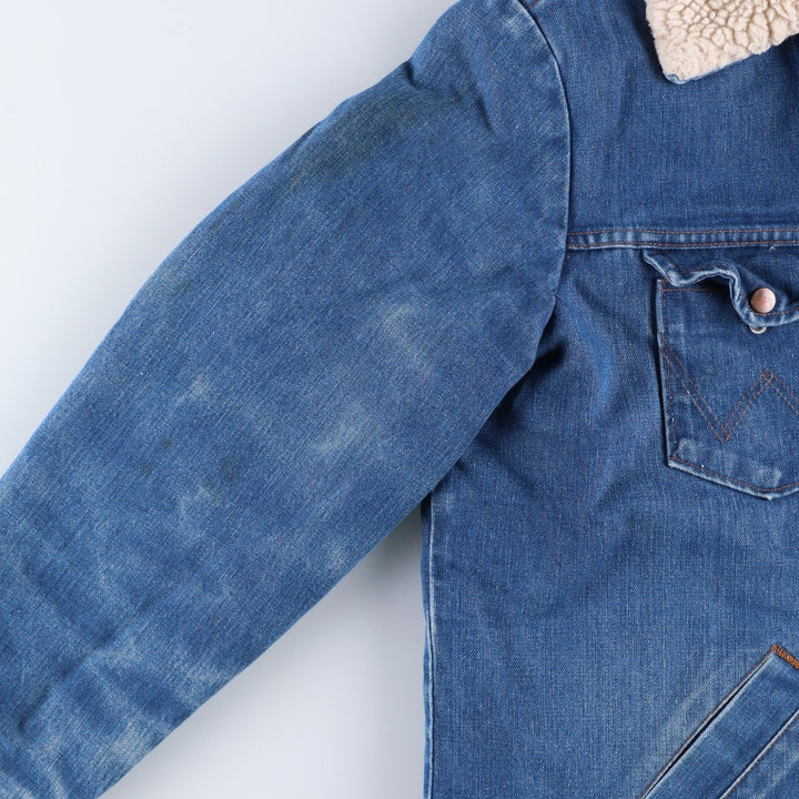 Vintage 70s-80'S Wrangler WRANGE COAT, denim boa lunch coat, made in the USA, men's size L unclear blue type Vintage Second Hand
