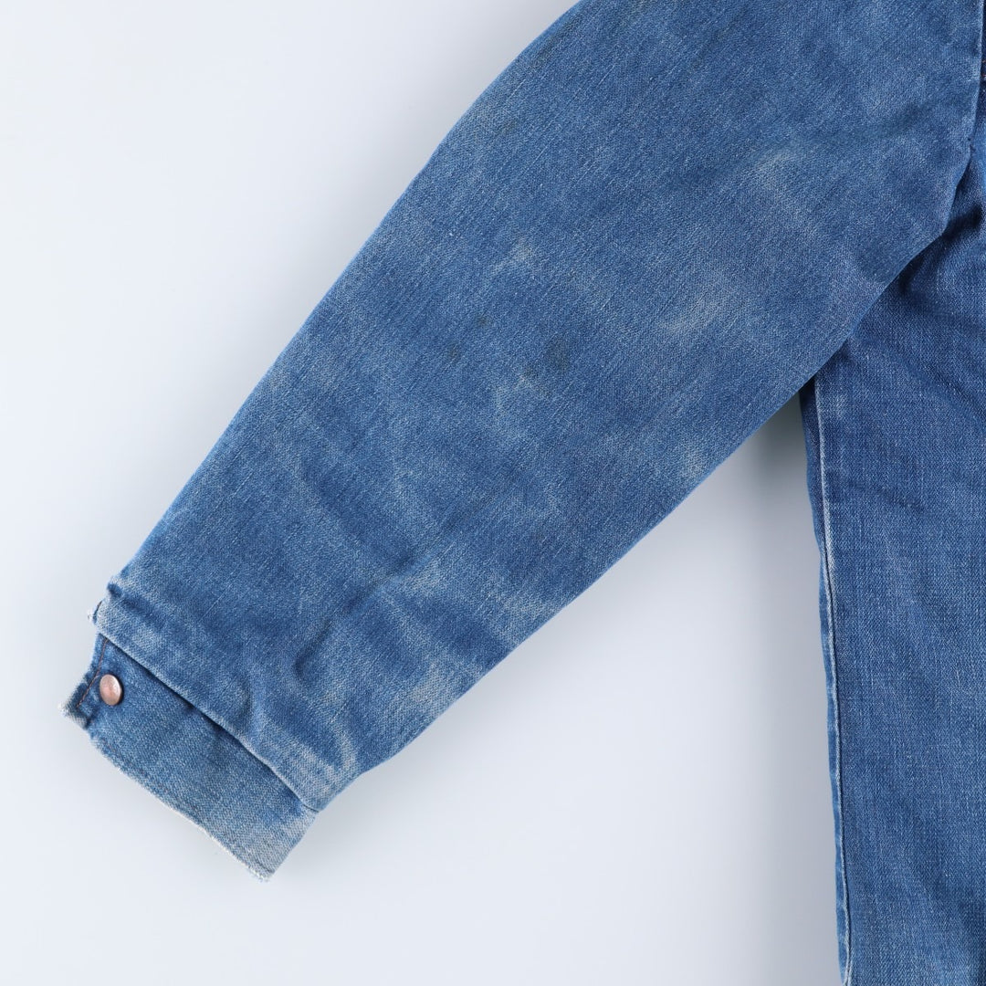 Vintage 70s-80'S Wrangler WRANGE COAT, denim boa lunch coat, made in the USA, men's size L unclear blue type Vintage Second Hand