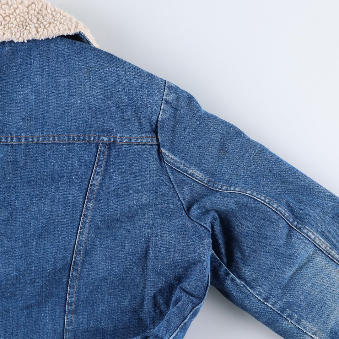 Vintage 70s-80'S Wrangler WRANGE COAT, denim boa lunch coat, made in the USA, men's size L unclear blue type Vintage Second Hand