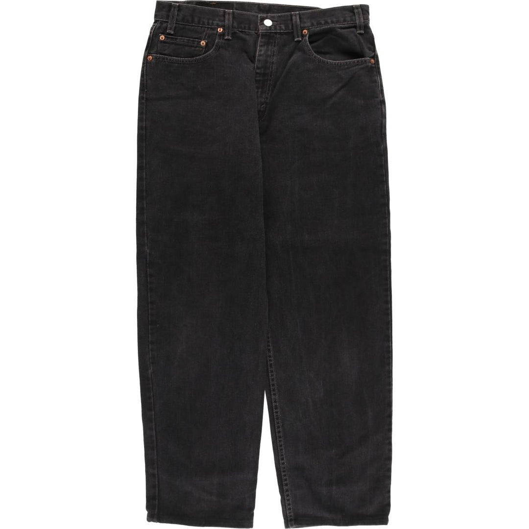 2000'S Levi's 00550-0260 Black Denim Tapered Denim Pants, Made in the USA, Men's Size W35 cotton black type Vintage Second Hand