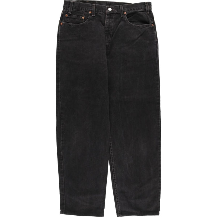 2000'S Levi's 00550-0260 Black Denim Tapered Denim Pants, Made in the USA, Men's Size W35 cotton black type Vintage Second Hand