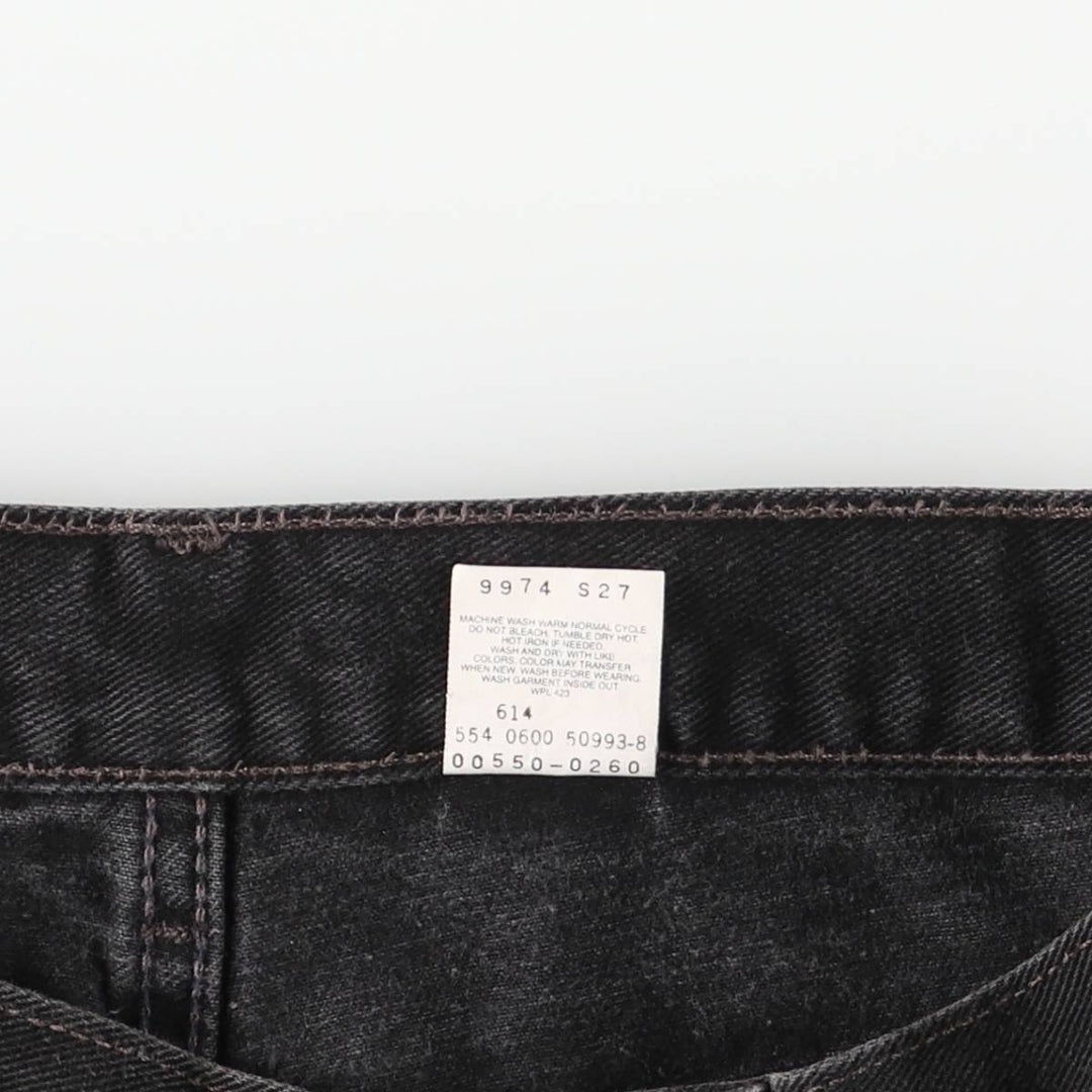2000'S Levi's 00550-0260 Black Denim Tapered Denim Pants, Made in the USA, Men's Size W35 cotton black type Vintage Second Hand