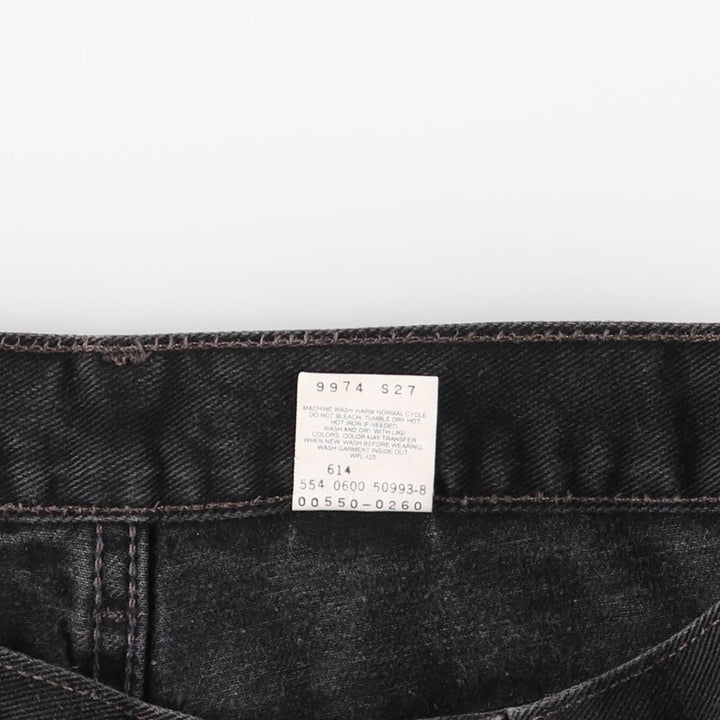 2000'S Levi's 00550-0260 Black Denim Tapered Denim Pants, Made in the USA, Men's Size W35 cotton black type Vintage Second Hand