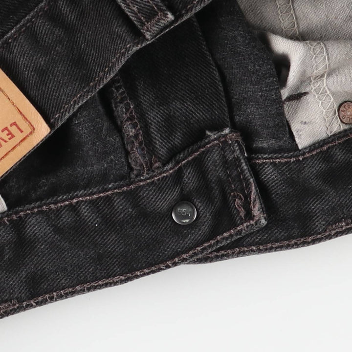 2000'S Levi's 00550-0260 Black Denim Tapered Denim Pants, Made in the USA, Men's Size W35 cotton black type Vintage Second Hand