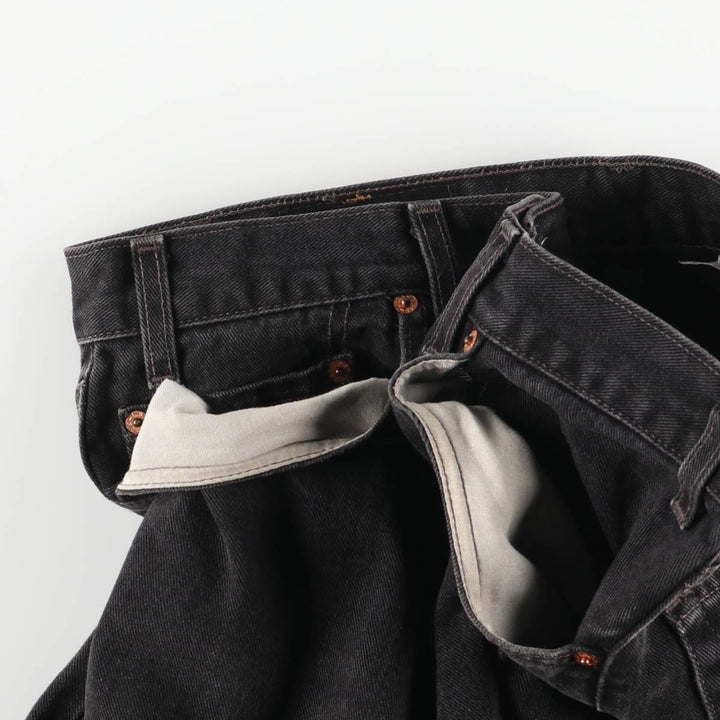 2000'S Levi's 00550-0260 Black Denim Tapered Denim Pants, Made in the USA, Men's Size W35 cotton black type Vintage Second Hand