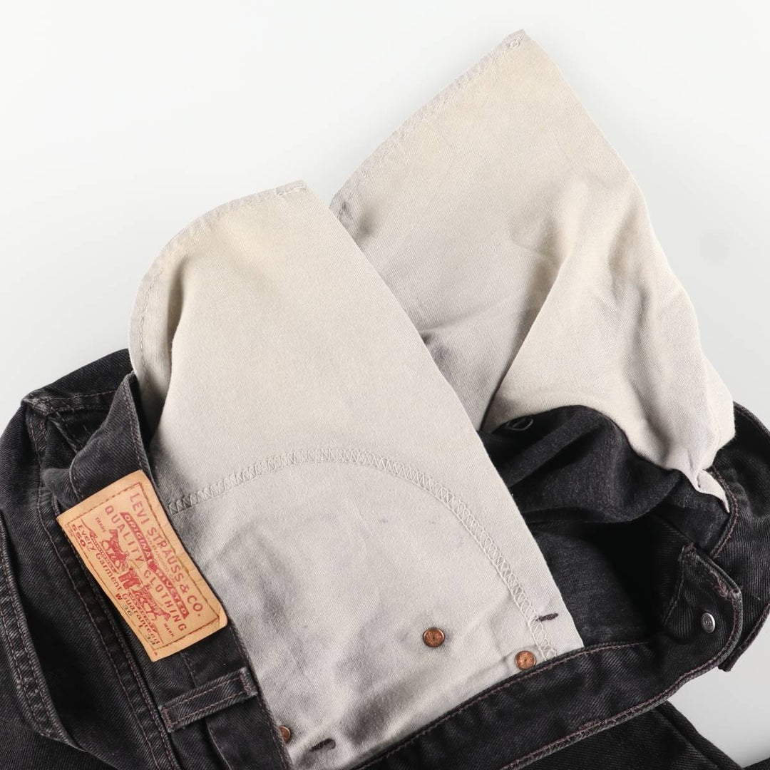 2000'S Levi's 00550-0260 Black Denim Tapered Denim Pants, Made in the USA, Men's Size W35 cotton black type Vintage Second Hand