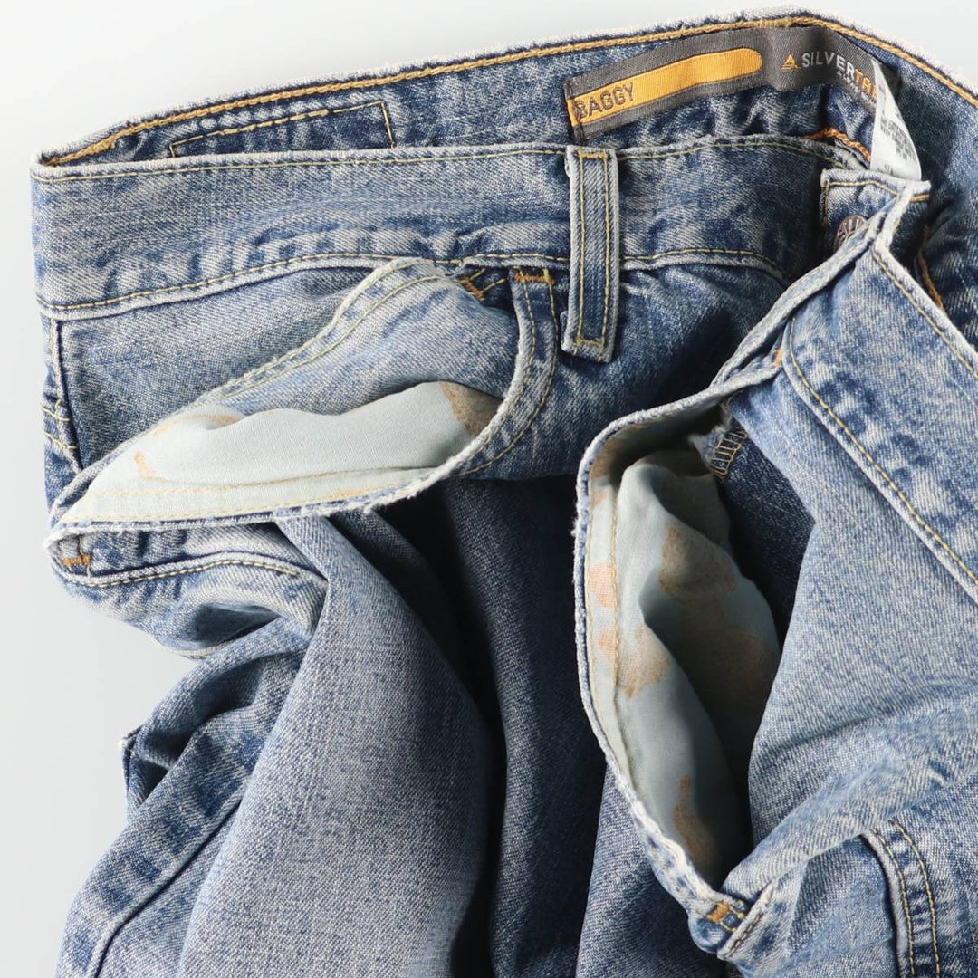 00'S Levi's SILVER TAB BAGGY tapered denim pants for men, size w34 cotton blue type Vintage Second Hand