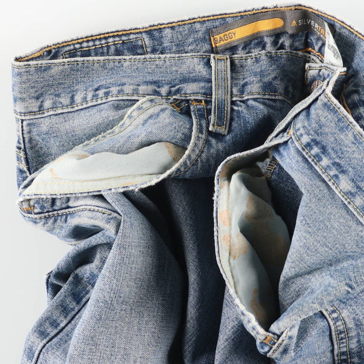 00'S Levi's SILVER TAB BAGGY tapered denim pants for men, size w34 cotton blue type Vintage Second Hand