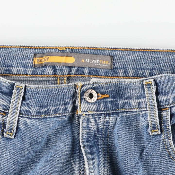 00'S Levi's SILVER TAB BAGGY tapered denim pants for men, size w34 cotton blue type Vintage Second Hand