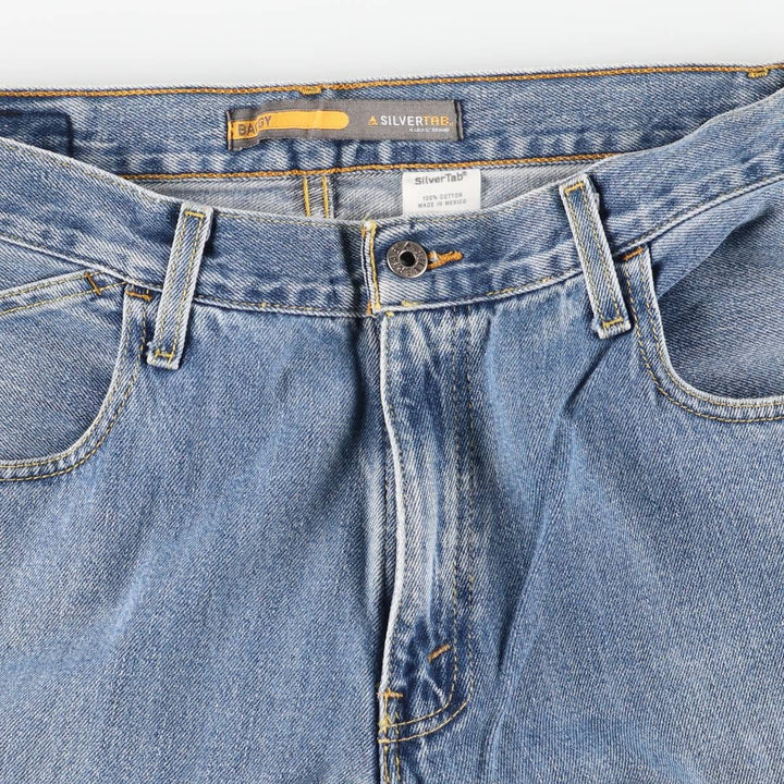 00'S Levi's SILVER TAB BAGGY tapered denim pants for men, size w34 cotton blue type Vintage Second Hand