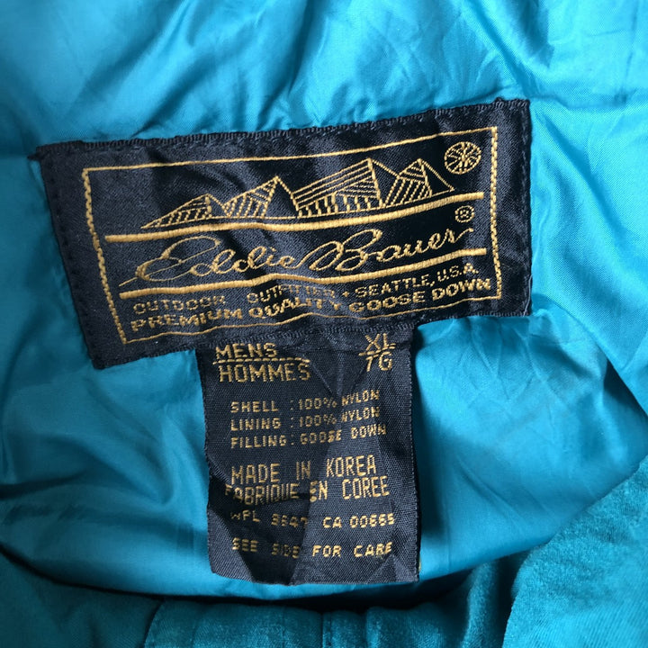Vintage 80s-90'S Eddie Bauer black tag half-zip goose down pullover, men's size XL Nylon black type Vintage Second Hand