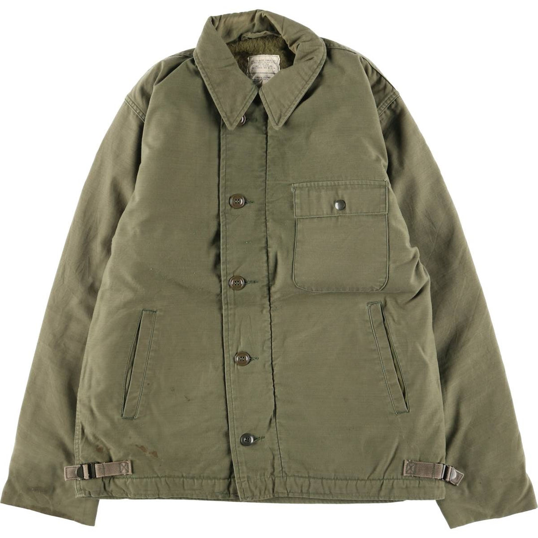 1980'S US military A-2 military deck jacket, made in USA, men's size M, vintage Nylon Khaki type Vintage Second Hand