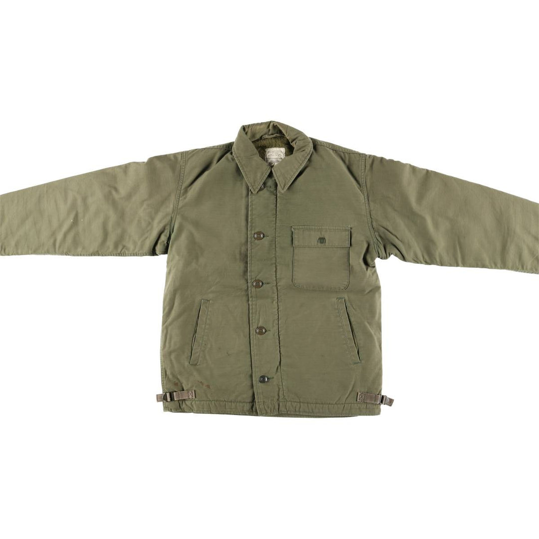 1980'S US military A-2 military deck jacket, made in USA, men's size M, vintage Nylon Khaki type Vintage Second Hand