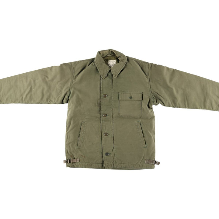 1980'S US military A-2 military deck jacket, made in USA, men's size M, vintage Nylon Khaki type Vintage Second Hand