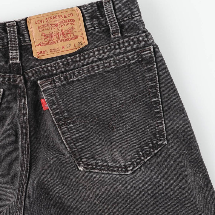 90'S Levi's 00550-0260 Relax Fit Tapered Leg Black Denim Pants, Made in USA, Men's Size W29 cotton black type Vintage Second Hand