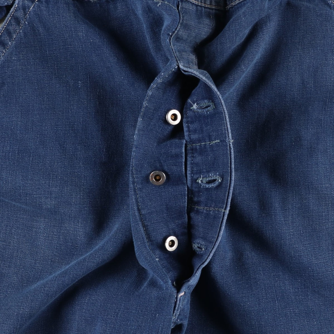 Vintage oversized butt-dyed denim overalls for men, size W42 unclear navy blue type Vintage Second Hand