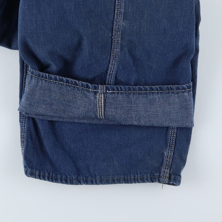 Vintage oversized butt-dyed denim overalls for men, size W42 unclear navy blue type Vintage Second Hand