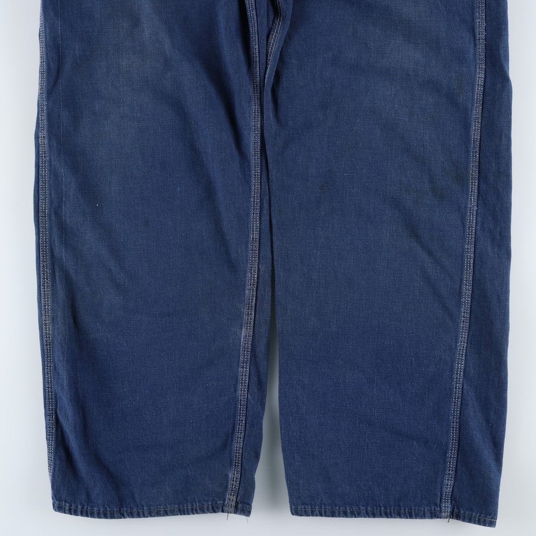 Vintage oversized butt-dyed denim overalls for men, size W42 unclear navy blue type Vintage Second Hand