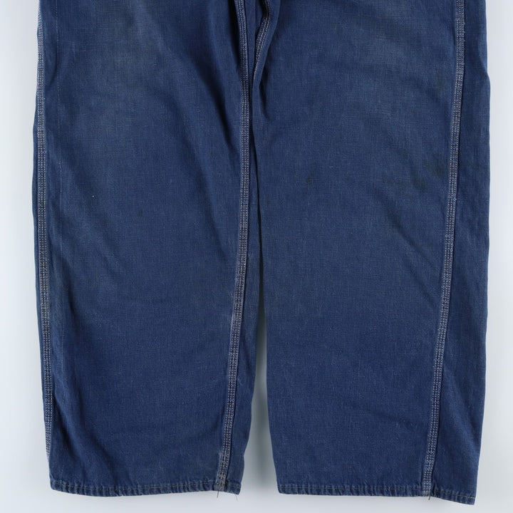 Vintage oversized butt-dyed denim overalls for men, size W42 unclear navy blue type Vintage Second Hand