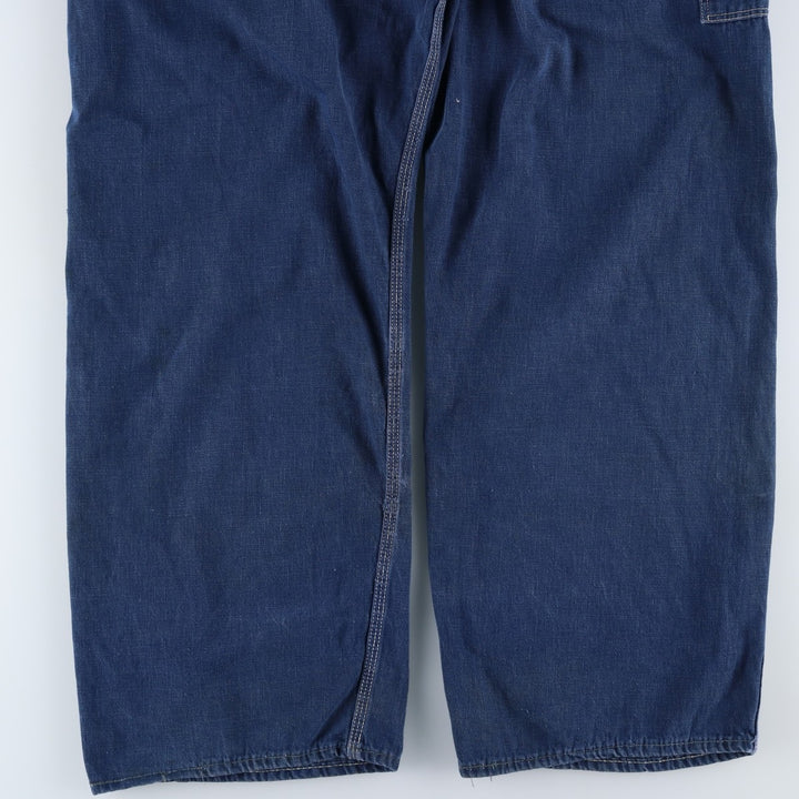Vintage oversized butt-dyed denim overalls for men, size W42 unclear navy blue type Vintage Second Hand