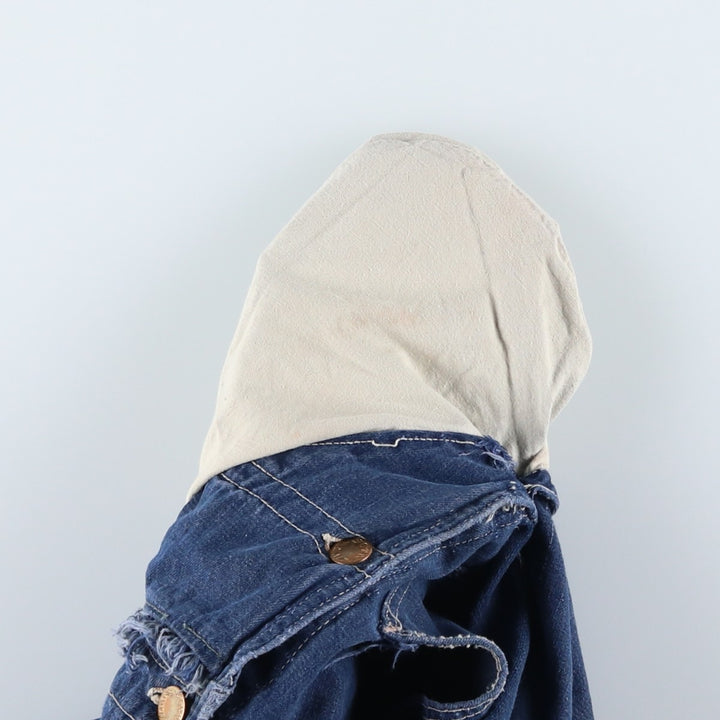 Vintage oversized butt-dyed denim overalls for men, size W42 unclear navy blue type Vintage Second Hand