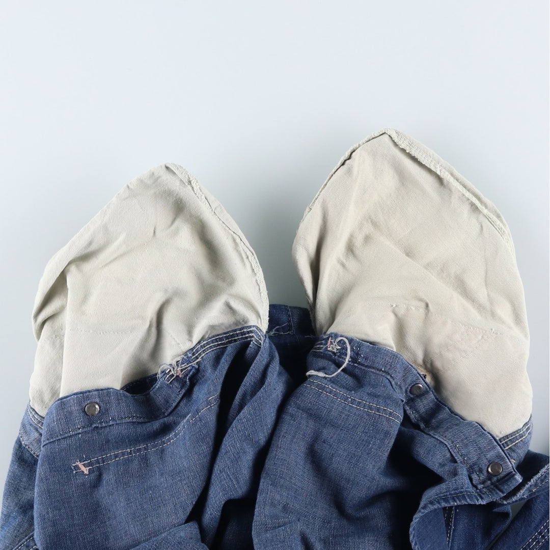 Vintage oversized butt-dyed denim overalls for men, size W42 unclear navy blue type Vintage Second Hand