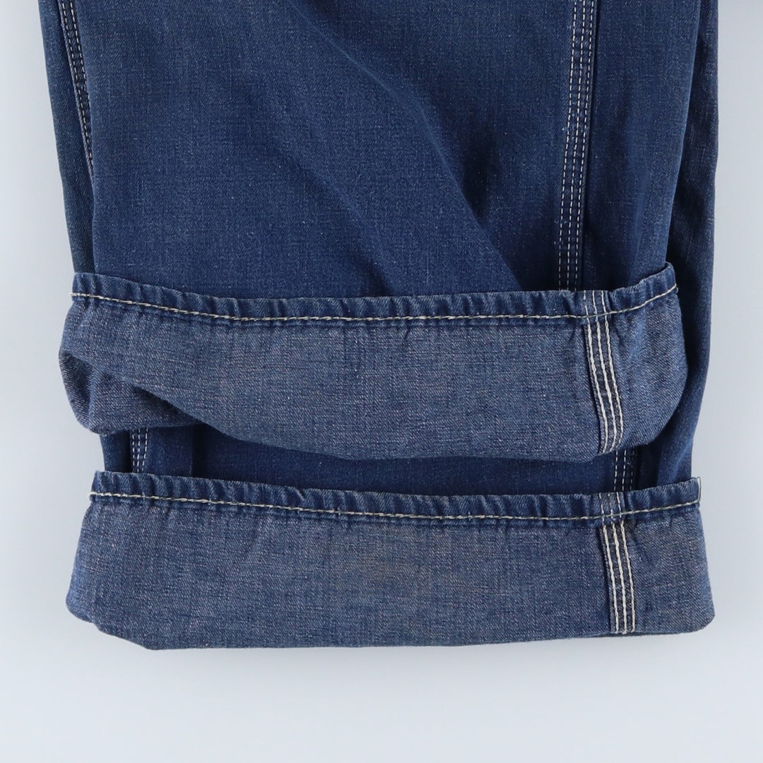 Vintage oversized butt-dyed denim overalls for men, size W42 unclear navy blue type Vintage Second Hand