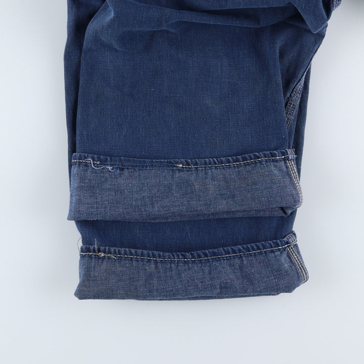 Vintage oversized butt-dyed denim overalls for men, size W42 unclear navy blue type Vintage Second Hand